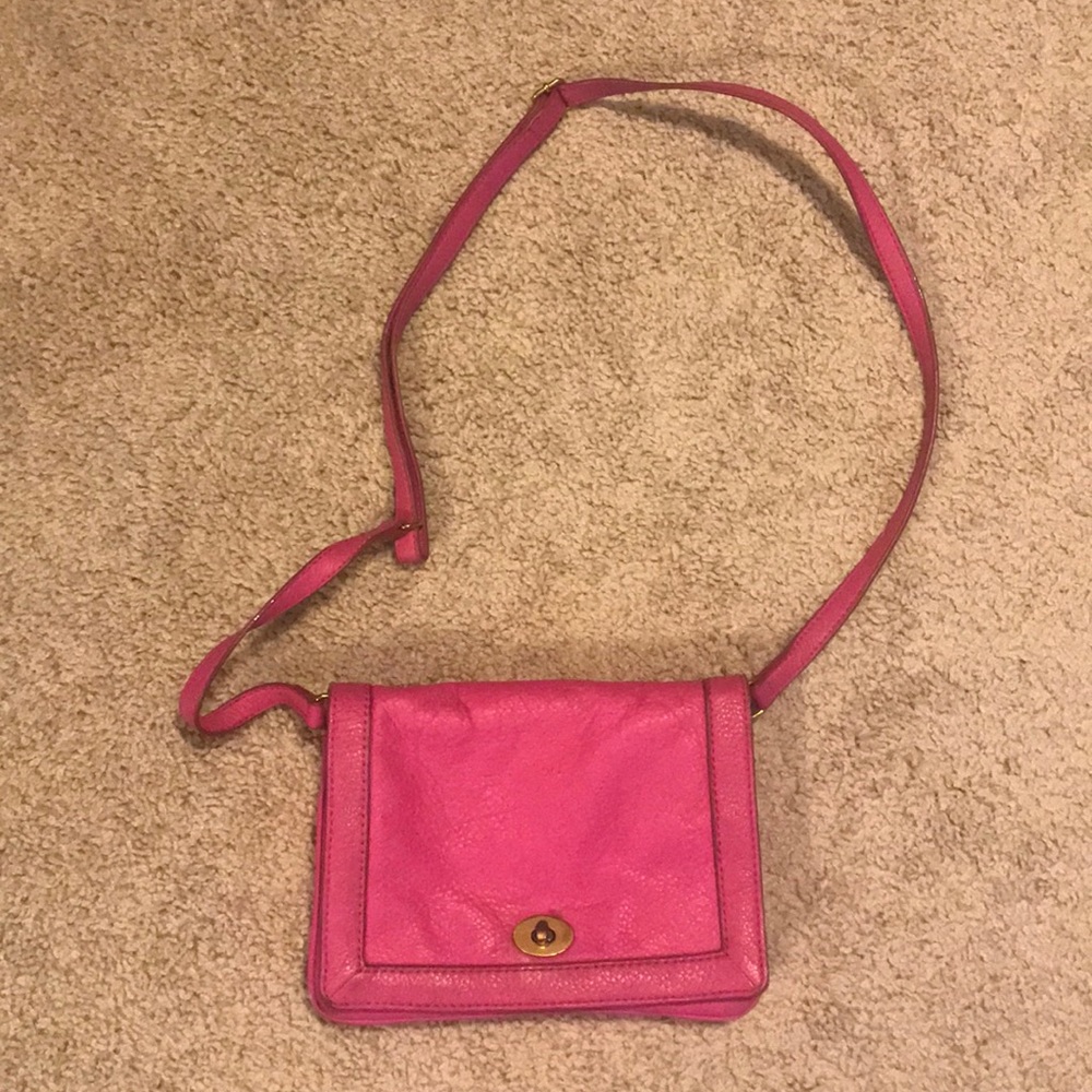 Jcrew pink leather crossbody